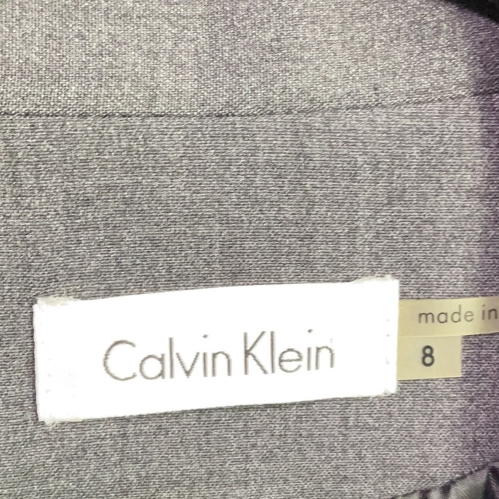 Calvin Klein Grey Wrap Fitted Dress - Picture 11 of 13